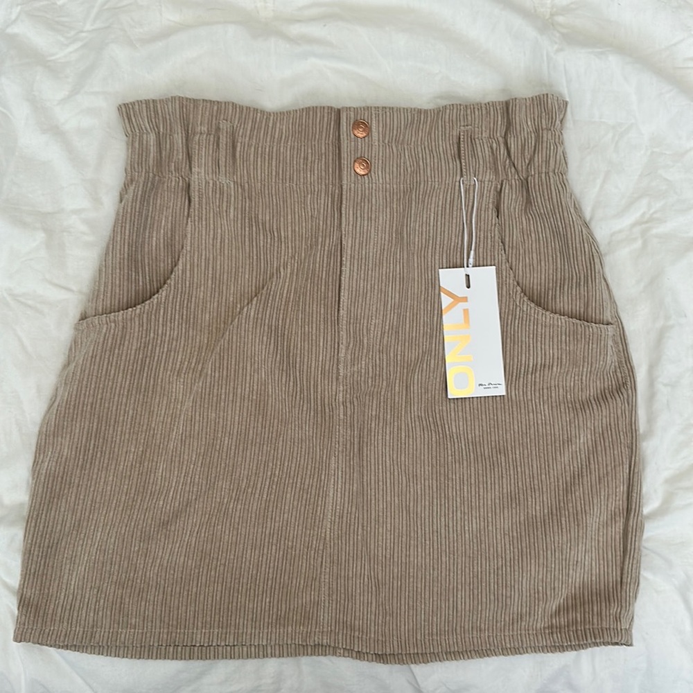 NWT - Corduroy Mini Skirt (tan)